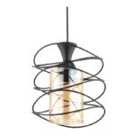 Φωτιστικό οροφής Sherwood  E27 μεταλλικό μονόφωτο χρώμα μαύρο 20x20x71εκ.