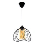 Φωτιστικό οροφής Abilene  E27 μεταλλικό μονόφωτο χρώμα μαύρο 26x26x68εκ.