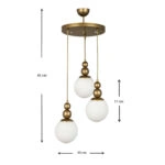 Φωτιστικό οροφής Latona E27 μεταλλικό τρίφωτο χρώμα χρυσό 30x30x85εκ.