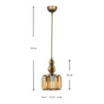 Φωτιστικό οροφής Alaba  E27 μεταλλικό - γυάλινο μονόφωτο χρώμα χρυσό 15x15x65εκ.