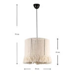 Φωτιστικό οροφής Silas E27 από σχοινί μονόφωτο χρώμα λευκό 30x30x75εκ.