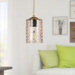 Φωτιστικό οροφής Alberto E27 ακρυλικό μονόφωτο χρώμα χρυσό 10x10x60εκ.