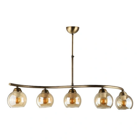 Φωτιστικό οροφής Larissa Megapap E27 μεταλλικό πεντάφωτο χρώμα μπρονζέ 90x25x60εκ.