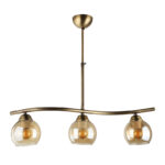 Φωτιστικό οροφής Larissa Megapap E27 μεταλλικό τρίφωτο χρώμα μπρονζέ 65x13x60εκ.