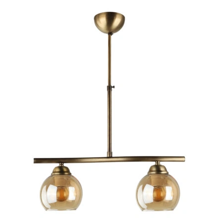 Φωτιστικό οροφής Larissa Megapap E27 μεταλλικό δίφωτο χρώμα μπρονζέ 45x13x60εκ.