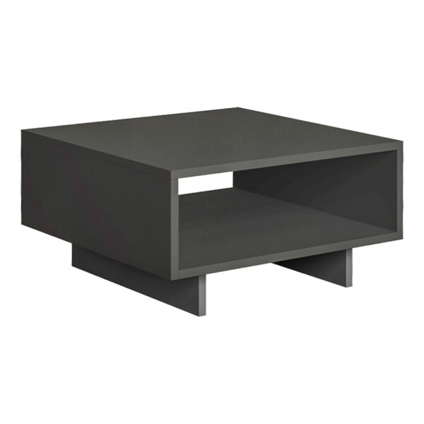 Τραπεζάκι σαλονιού Hola μελαμίνης χρώμα ανθρακί 60x60x32εκ.
