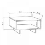 Τραπεζάκι σαλονιού Hola  μελαμίνης χρώμα φυσικό οξιάς - ανθρακί 60x60x32εκ.