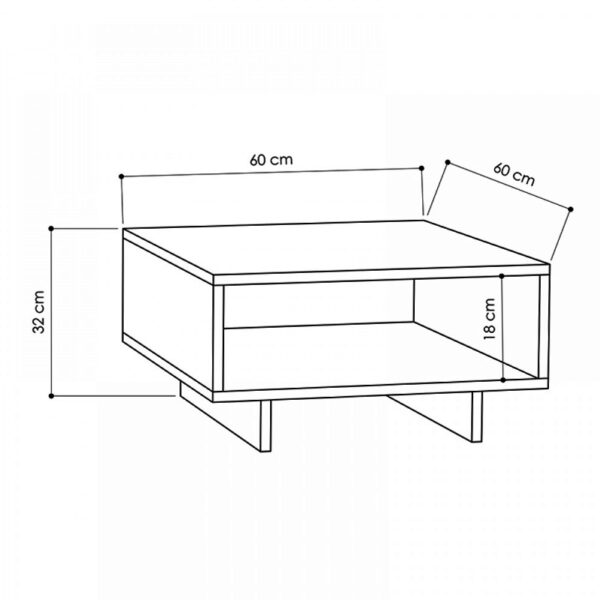 Τραπεζάκι σαλονιού Hola μελαμίνης χρώμα λευκό 60x60x32εκ.