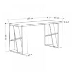 Γραφείο εργασίας Honey από μελαμίνη χρώμα λευκό - ανθρακί 137x60x75εκ