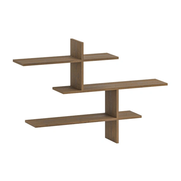 Ραφιέρα τοίχου Leo  χρώμα ανοιχτό καφέ 123x22x80εκ.