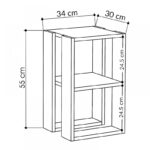 Κομοδίνο - τραπεζάκι βοηθητικό Lonie  από μελαμίνη χρώμα φυσικό οξιάς 34x30x55εκ.