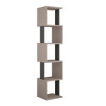 Βιβλιοθήκη μελαμίνης Piri χρώμα ανοιχτή μόκα - ανθρακί 35x30x161εκ.