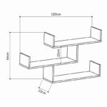 Ραφιέρα τοίχου Tibet μελαμίνης χρώμα λευκό 119x22x66εκ.