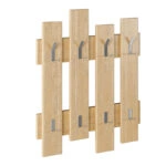 Κρεμάστρα τοίχου Wave  από μελαμίνη χρώμα φυσικό οξιάς 64x4x81εκ.