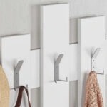 Κρεμάστρα τοίχου Wave από μελαμίνη χρώμα λευκό 64x4x81εκ.