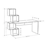 Γραφείο εργασίας Balance  από μελαμίνη χρώμα λευκό 153,5x60x143εκ
