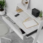 Γραφείο εργασίας Cowork από μελαμίνη χρώμα λευκό αντικέ 94x50x91εκ.