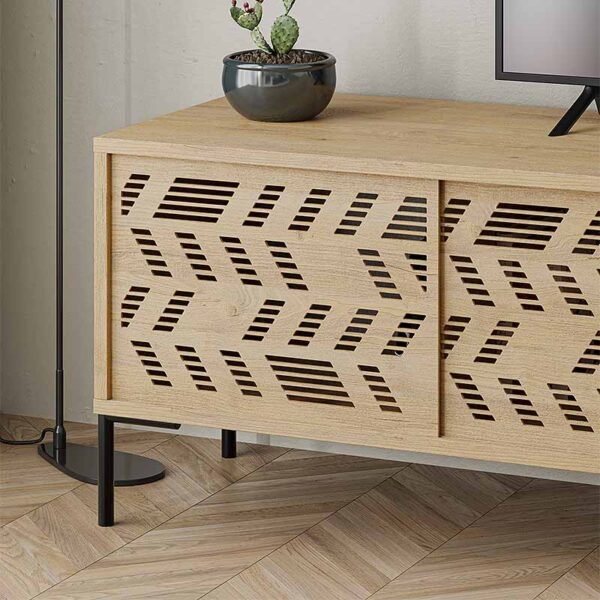 Έπιπλο τηλεόρασης Dionysos από μελαμίνη χρώμα φυσικό οξιάς 170x45x48,6εκ.