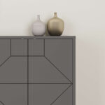 Μπουφές μελαμίνης Dune χρώμα ανθρακί 184x35x77,4εκ.