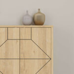 Μπουφές μελαμίνης Dune  χρώμα φυσικό οξιάς 184x35x77,4εκ.