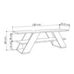 Έπιπλο τηλεόρασης Farfalla  από μελαμίνη χρώμα λευκό αντικέ 120x33,5x40εκ.