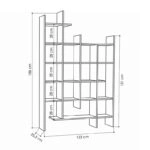 Βιβλιοθήκη μελαμίνης Manco χρώμα φυσικό οξιάς 122x25,5x188εκ.