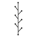 Κρεμάστρα τοίχου Ponpon μεταλλική χρώμα μαύρο 22x5x94εκ.