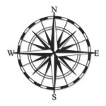 Διακοσμητικό τοίχου Compass  μεταλλικό χρώμα μαύρο 45x2x45εκ.