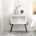 Κομοδίνο μελαμίνης Naive  χρώμα λευκό 48x34x51εκ.