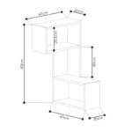 Ραφιέρα τοίχου γωνιακή Part μελαμίνης χρώμα ανθρακί 47x20x82εκ.