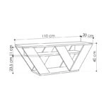 Έπιπλο τηλεόρασης Pipralla  μελαμίνης χρώμα ανθρακί 110x30x40εκ.