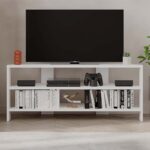 Έπιπλο τηλεόρασης γωνιακό Thales  μελαμίνης χρώμα λευκό 110x36x45εκ.