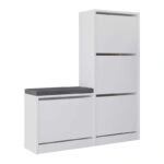 Παπουτσοθήκη μελαμίνης Dude  χρώμα λευκό 104,8x26x118,5εκ.