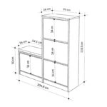 Παπουτσοθήκη μελαμίνης Dude  χρώμα λευκό 104,8x26x118,5εκ.