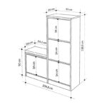 Παπουτσοθήκη μελαμίνης Dude  χρώμα ανοιχτό καφέ 104,8x26x118,5εκ.