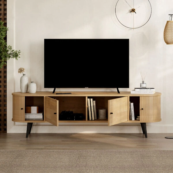 Έπιπλο τηλεόρασης Gentle χρώμα sapphire oak 180x40x52εκ.
