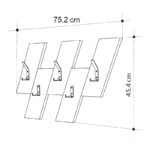 Κρεμάστρα τοίχου Livy  χρώμα sapphire oak - γκρι ρετρό 75,2x1,8x45,3εκ.