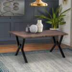 Τραπέζι Walter Mdf - μεταλλικό χρώμα καρυδί 140x80x75εκ.