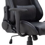 Καρέκλα γραφείου Gaming Alonso  από τεχνόδερμα χρώμα μαύρο 67x70x125/135 εκ.