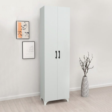 Ντουλάπα - Παπουτσοθήκη μελαμίνης Lilly χρώμα λευκό 49x32x178εκ.