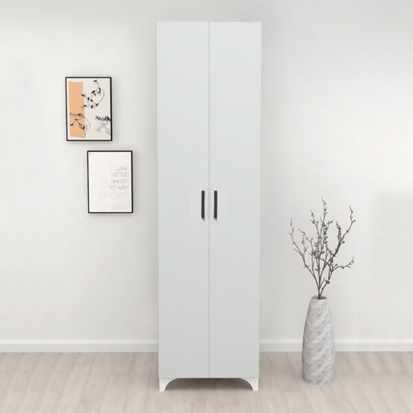 Ντουλάπα - Παπουτσοθήκη μελαμίνης Lilly χρώμα λευκό 49x32x178εκ.