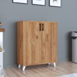 Ντουλάπι κουζίνας/μπάνιου - Παπουτσοθήκη μελαμίνης Lilly χρώμα pine oak 72x32,5x88εκ.