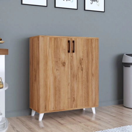 Ντουλάπι κουζίνας/μπάνιου - Παπουτσοθήκη μελαμίνης Lilly χρώμα pine oak 72x32,5x88εκ.