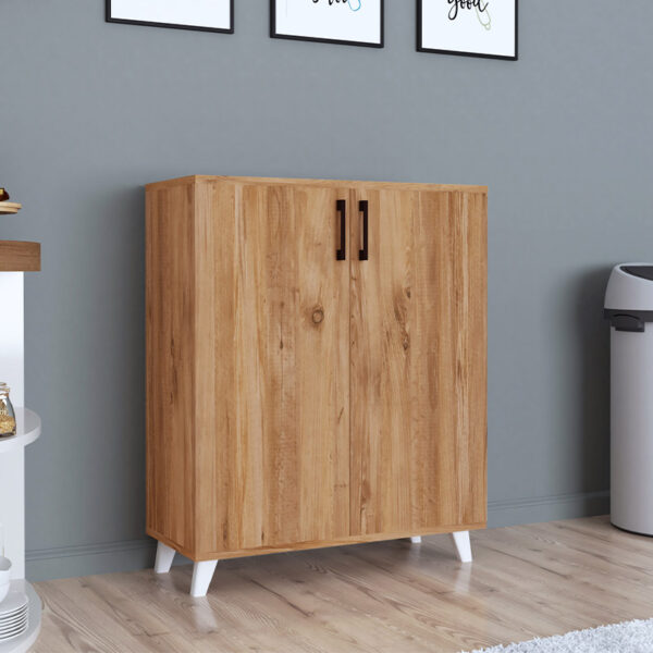 Ντουλάπι κουζίνας/μπάνιου - Παπουτσοθήκη μελαμίνης Lilly χρώμα pine oak 72x32,5x88εκ.