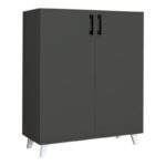 Ντουλάπι κουζίνας/μπάνιου - Παπουτσοθήκη μελαμίνης Lilly χρώμα ανθρακί 72x32,5x88εκ.