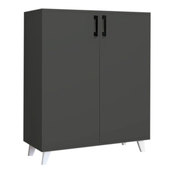 Ντουλάπι κουζίνας/μπάνιου - Παπουτσοθήκη μελαμίνης Lilly χρώμα ανθρακί 72x32,5x88εκ.