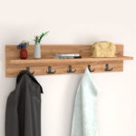 Κρεμάστρα τοίχου Kery από μελαμίνη χρώμα pine oak 80x11x18εκ.