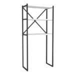 Έπιπλο πλυντηρίου Mindy  μεταλλικό - μελαμίνης χρώμα μαύρο - λευκό 66x34x160εκ.