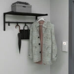 Κρεμάστρα τοίχου Ofred  μεταλλική χρώμα μαύρο 69x34x32,5εκ.