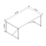 Τραπεζάκι σαλονιού Harte μεταλλικό - μελαμίνης χρώμα ανθρακί 100x55x42εκ.